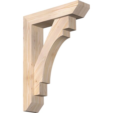 Ekena Millwork Merced Slat Smooth Bracket w/ Offset Brace, Douglas Fir, 5 1/2"W x 22"D x 30"H BKT0604X22X30MRC06SDF
